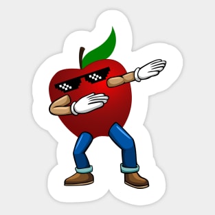 Dabbing Apple Sticker